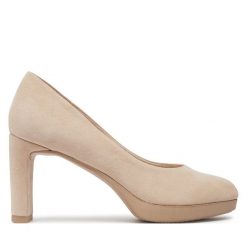 Czółenka Tamaris. Brązowe czółenka damskie Tamaris, bez wzorów, bez obcasa, bez zapięcia. Za 379.99 zł.