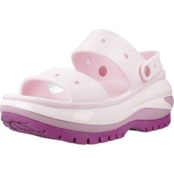 Sandały CROCS CLASSIC MEGA CRUSH SANDAL Rose. Czerwone sandały damskie Crocs, bez wzorów, z gumy, bez obcasa, bez zapięcia. Za 317.60 zł.