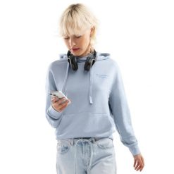 Bluza dresowa z kapturem Lifestyle damska SIROKO Splash-W. Niebieskie bluzy damskie SIROKO, xl, bez wzorów, z bawełny, eleganckie, bez ramiączek, z kapturem. Za 85.00 zł.