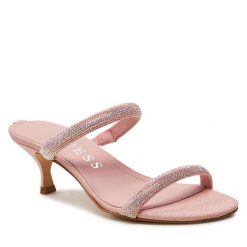 Klapki Guess. Czerwone klapki damskie Guess, z aplikacjami, bez obcasa, bez zapięcia. Za 519.99 zł.