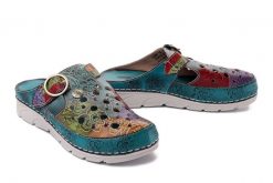 LAURA VITA Dorry 08 turquoise, klapki damskie. Klapki damskie Laura Vita, na lato, bez wzorów, ze skóry, bez obcasa, na koturnie, bez zapięcia. Za 304.90 zł.