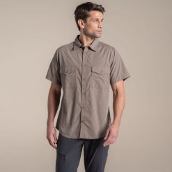 Koszula Craghoppers Kiwi II. Brązowe koszule męskie Craghoppers, m, bez wzorów, casualowe, bez kołnierzyka, bez ramiączek. Za 210.05 zł.