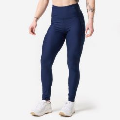 Legginsy fitness damskie Domyos. Czarne legginsy damskie DOMYOS, l, bez wzorów, z materiału, z podwyższonym stanem, długie, na fitness i siłownię. Za 79.99 zł.
