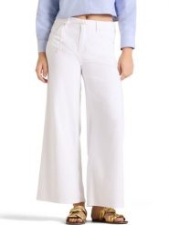 Cambio Dżinsy z zawartością lnu - Palazzo Cropped Kobiety Bawełna biały, 34. Białe jeansy damskie Cambio, bez wzorów, z bawełny. Za 549.95 zł.