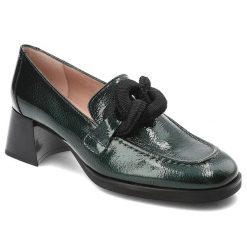 Zielone Półbuty Hispanitas Eleganckie Obuwie Damskie. Zielone półbuty damskie Hispanitas, bez wzorów, ze skóry, biznesowe, bez obcasa, na obcasie, bez zapięcia. Za 619.00 zł.