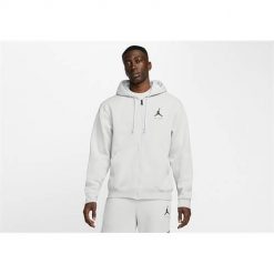 Bluza sportowa męska Nike Air Jordan Jumpman Fleece Full-zip. Szare bluzy sportowe męskie Nike, m, bez wzorów, z kapturem, do koszykówki. Za 329.00 zł.