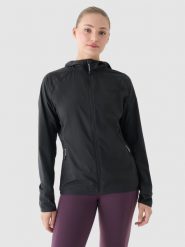 4F Kurtka do biegania Ultralight damska - szara S. Szare kurtki sportowe damskie 4F, s, bez wzorów, z materiału, bez ramiączek, z kapturem, do biegania. Za 269.99 zł.