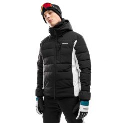 Męska kurtka narciarska Sporty zimowe Siroko W7 Crans-Montana. Czarne kurtki sportowe męskie SIROKO, na zimę, m, bez wzorów, z materiału, bez kaptura, narciarskie. W wyprzedaży za 957.95 zł.
