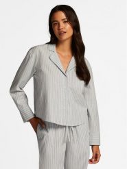 Hunkemöller Koszulka piżamowa 205132 Szary Regular Fit. Szare koszule nocne damskie Hunkemöller, bez wzorów, z bawełny, bez ramiączek. Za 79.99 zł.