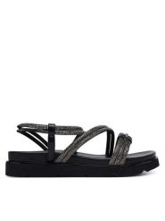 Patrizia Pepe Sandały PPJ401.01 Czarny. Czarne sandały damskie Patrizia Pepe, bez wzorów, z syntetyku, bez obcasa, na płaskiej podeszwie, bez zapięcia. Za 489.99 zł.