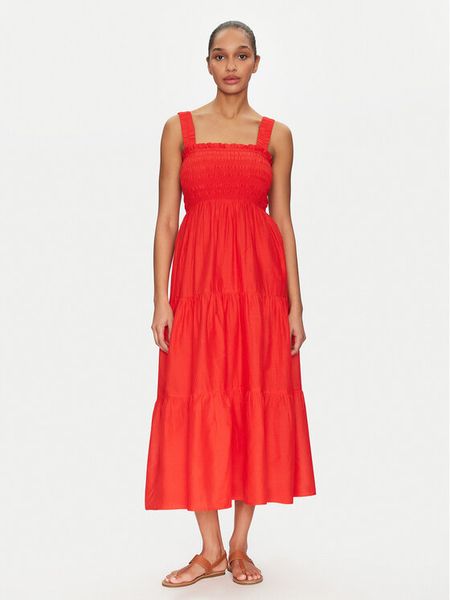 Seafolly Sukienka letnia Faithful 55452-DR Pomarańczowy Regular Fit. Brązowe sukienki damskie Seafolly, na lato, m, bez wzorów, z bawełny, bez kołnierzyka, bez ramiączek. Za 369.99 zł.