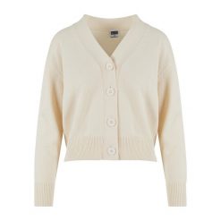 Kardigan damski Urban Classics Rib. Białe kardigany damskie Urban Classics, na jesień, s, bez wzorów, z materiału, biznesowe, bez kołnierzyka. Za 165.00 zł.