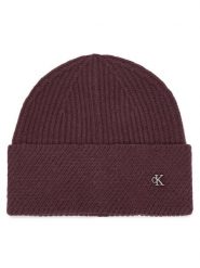 Calvin Klein Czapka LV04F8118G Bordowy. Czerwone czapki damskie Calvin Klein, na zimę, bez wzorów, z wełny. Za 169.99 zł.