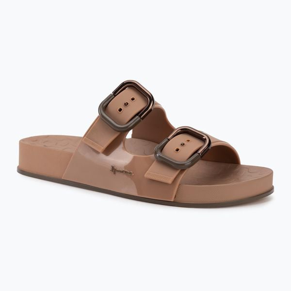 Klapki damskie Ipanema Shore. Brązowe klapki damskie Ipanema, na lato, bez wzorów, z materiału, klasyczne, bez obcasa, bez zapięcia. Za 159.99 zł.