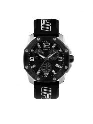 Timex Zegarek Icon Chronograph TW2V58600 Czarny. Czarne, analogowe zegarki męskie Timex, bez wzorów. Za 739.99 zł.