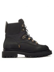 Blauer Botki F3KERENS02/LEN Czarny. Czarne botki damskie Blauer, bez wzorów, ze lnu, bez obcasa, na płaskiej podeszwie, bez zapięcia. Za 889.99 zł.