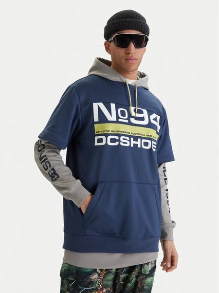 DC Shoes Bluza Dryden ADYFT03411 Niebieski Regular Fit. Niebieskie bluzy męskie DC Shoes, l, bez wzorów, z syntetyku, bez ramiączek, bez kaptura. Za 238.99 zł.
