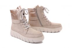 RIEKER Y3503-62 beige, trzewiki damskie. Brązowe śniegowce damskie Rieker, bez zapięcia. Za 389.90 zł.