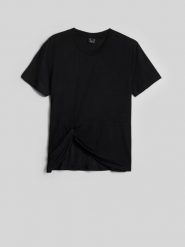 4F T-shirt regular z marszczeniem i modalem damski - czarny S. Czarne t-shirty damskie 4F, s, bez wzorów, z materiału, klasyczne, bez kołnierzyka, bez ramiączek. Za 89.99 zł.