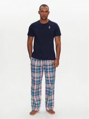 Polo Ralph Lauren Piżama 714931645005 Granatowy Regular Fit. Niebieskie piżamy męskie Polo Ralph Lauren, m, bez wzorów, z bawełny, bez kołnierzyka, bez ramiączek. Za 349.99 zł.