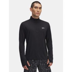 Bluza do biegania męska Under Armour Launch 1/4 Zip. Czarne bluzy męskie Under Armour, m, bez wzorów, sportowe, bez ramiączek, bez kaptura. Za 203.99 zł.
