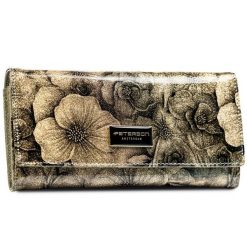 Portfel damski Peterson PTN PS401-FDS złoty. Żółte portfele damskie Peterson, z lakierowanej skóry. Za 89.99 zł.