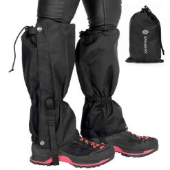 Stuptuty trekkingowe, wodoodporne ochraniacze na buty czarne. Czarne obuwie trekkingowe damskie Springos, z materiału, bez zapięcia. Za 42.95 zł.