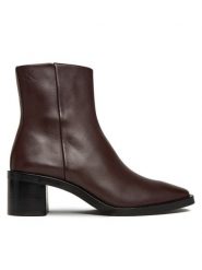 Calvin Klein Botki Block Heel Zip Boot Lth HW0HW02593 Bordowy. Czerwone botki damskie Calvin Klein, bez wzorów, ze skóry, bez obcasa, na płaskiej podeszwie, bez zapięcia. Za 679.99 zł.