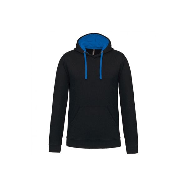 Kontrastowa bluza z kapturem Kariban. Czarne bluzy męskie KARIBAN, m, bez wzorów, z kapturem. Za 166.50 zł.