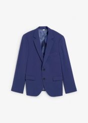 Marynarka ze stretchem, regular fit. Niebieskie garnitury męskie bonprix, m, bez wzorów. Za 349.99 zł.
