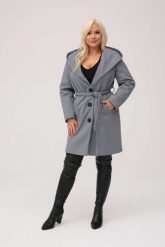 Elegancki płaszcz Selena w jodełkę z kapturem i paskiem XXL OVERSIZE JESIEŃ. Brązowe płaszcze damskie Moda Size Plus Iwanek, na jesień, s, z aplikacjami, z poliesteru, eleganckie, bez kołnierzyka, z kapturem. Za 529.90 zł.