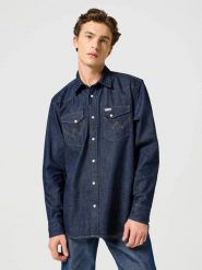 MESKA KOSZULA WRANGLER 2 PKT SHIRT RINSE 112357737. Koszule męskie Wrangler, s, bez wzorów, bez kołnierzyka, bez ramiączek. Za 159.99 zł.