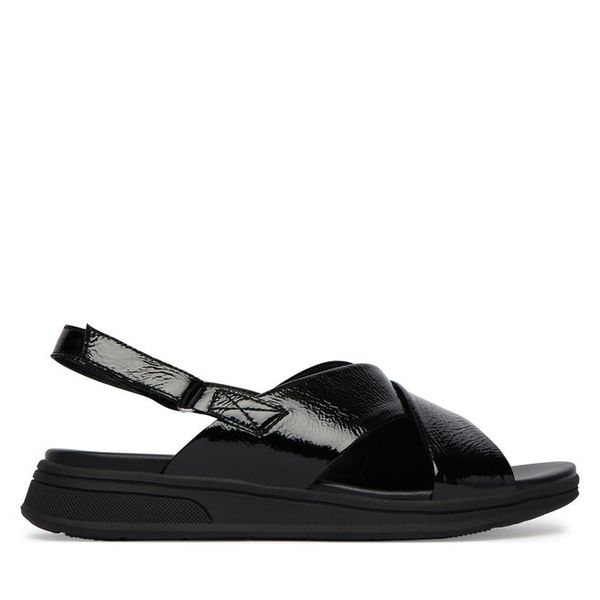 Sandały Caprice. Czarne sandały damskie Caprice, bez wzorów, bez obcasa, na płaskiej podeszwie, bez zapięcia. Za 228.99 zł.