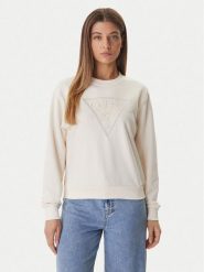 Guess Bluza W6GQ09 K3183 Écru Regular Fit. Bluzy damskie Guess, xxl, z aplikacjami, z bawełny, bez ramiączek, bez kaptura. Za 394.99 zł.