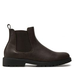Sztyblety Pierre Cardin. Brązowe botki męskie Pierre Cardin, bez wzorów, bez obcasa, bez zapięcia. Za 239.99 zł.