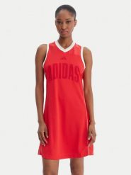 Adidas Sukienka codzienna Stadium KC4998 Czerwony Slim Fit. Czerwone sukienki damskie Adidas, na co dzień, s, bez wzorów, z syntetyku, bez kołnierzyka, bez ramiączek, proste. Za 219.99 zł.