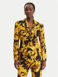 Versace Jeans Couture Marynarka 80HAQ702 NS756 Czarny Regular Fit. Czarne marynarki i żakiety damskie Versace Jeans Couture, bez wzorów, z jeansu, bez kołnierzyka, bez ramiączek. Za 2,839.00 zł.