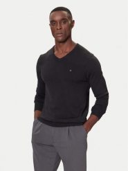 Tommy Hilfiger Sweter MW0MW42249 Czarny Regular Fit. Czarne swetry męskie Tommy Hilfiger, l, bez wzorów, z bawełny, bez kołnierzyka, bez ramiączek. Za 429.99 zł.