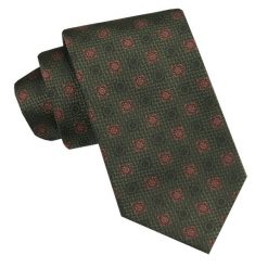 Klasyczny, Męski Krawat - Szeroki - Chattier - Zieleń, Groszki. Zielone krawaty i muchy Chattier, bez wzorów, z tkaniny, eleganckie. Za 49.00 zł.