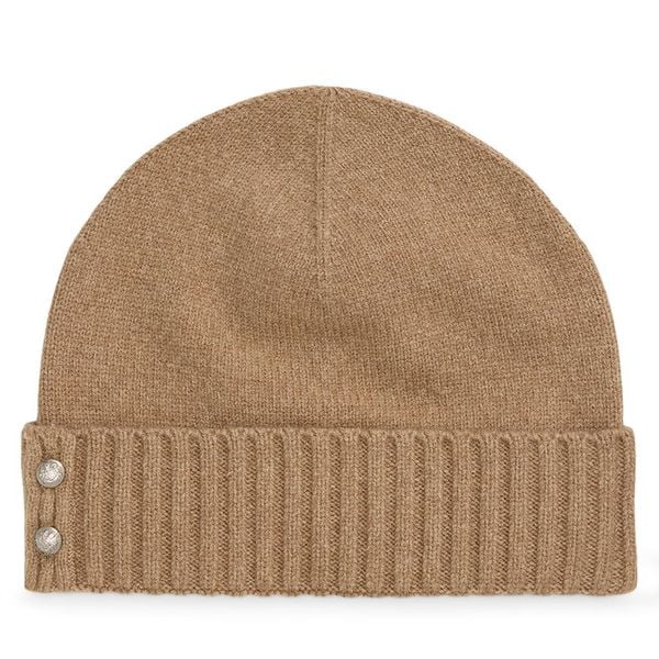 Czapka LAUREN RALPH LAUREN. Brązowe czapki damskie Lauren Ralph Lauren, na zimę, bez wzorów. Za 269.99 zł.