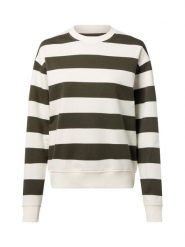 Marie Lund Bluza damska Kobiety Bawełna zielony|biały w paski, XL. Białe bluzy damskie Marie Lund, xl, bez wzorów, z bawełny, bez ramiączek, bez kaptura. Za 139.95 zł.