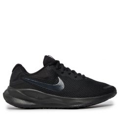 Buty do biegania Nike. Czarne obuwie sportowe damskie Nike, bez wzorów, bez zapięcia, do biegania, Nike Revolution. Za 249.99 zł.