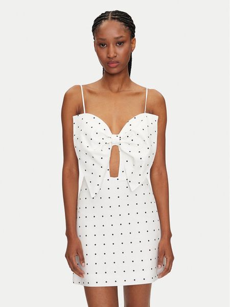 Bardot Sukienka letnia Vieda Linen Bow 59711DB Biały Regular Fit. Białe sukienki damskie Bardot, na lato, bez wzorów, ze lnu, bez kołnierzyka, bez ramiączek. Za 369.99 zł.