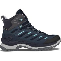Buty trekkingowe damskie Lowa Innovo Mid Gtx. Niebieskie obuwie trekkingowe damskie Lowa, z materiału, bez zapięcia. Za 955.65 zł.