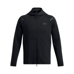 Bluza z kapturem z pełnym zamkiem błyskawicznym Under Armour Unstoppable Fleece. Czarne bluzy męskie Under Armour, m, bez wzorów, z bawełny, casualowe, bez ramiączek, z kapturem. Za 421.85 zł.
