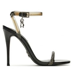 Sandały Steve Madden. Czarne sandały damskie Steve Madden, bez wzorów, bez obcasa, na szpilce, bez zapięcia. Za 319.99 zł.