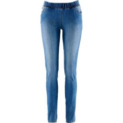 Wygodne jegginsy ze stretchem bonprix średni niebieski. Jeansy damskie marki bonprix. Za 74.99 zł.
