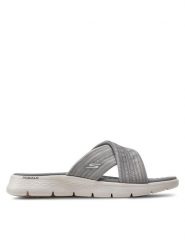 Skechers Klapki Go Walk Flex Sandal-Impressed 141420/GRY Szary. Szare klapki damskie Skechers, bez wzorów, z materiału, bez obcasa, bez zapięcia. Za 229.99 zł.