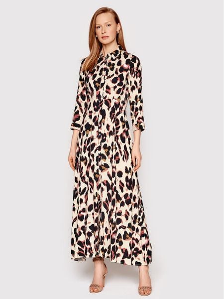 YAS Sukienka koszulowa Savanna 26022663 Beżowy Regular Fit. Brązowe sukienki damskie YAS, s, bez wzorów, z wiskozy, bez kołnierzyka, bez ramiączek, koszulowe. Za 189.99 zł.