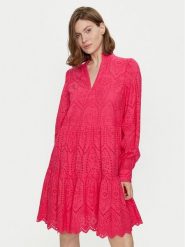 YAS Sukienka letnia Holi 26027162 Różowy Regular Fit. Czerwone sukienki damskie YAS, na lato, m, bez wzorów, z bawełny, bez kołnierzyka, bez ramiączek. Za 239.99 zł.